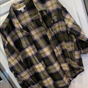 Old Navy Plaid Boyfriend Shirt XXL